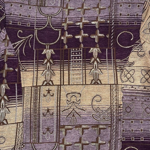 Dress Barn Purple Tapestry Zip Front Jacket - Picture 6 of 7